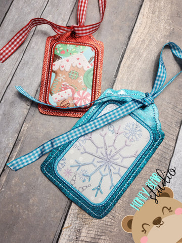 Simple Applique Gift Tag set 4x4 5x7  DIGITAL DOWNLOAD embroidery file ITH In the Hoop 1222