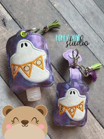 Boo Ghost Applique Sanitizer Holder 4x4 And 5x7 single hooping DIGITAL DOWNLOAD embroidery file ITH In the Hoop 0822