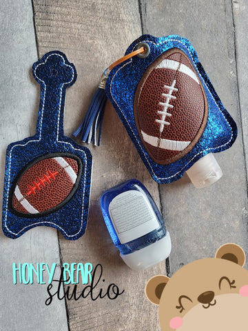 Football Applique Sanitizer Holder 4x4 And 5x7 single hooping DIGITAL DOWNLOAD embroidery file ITH In the Hoop 0822