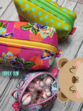 Foxy Boxy Boxed Ends Zip Bag 5x7, 6x10, 7x12, 8x12 DIGITAL DOWNLOAD embroidery file ITH In the Hoop 1122