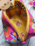 Foxy Boxy Boxed Ends Zip Bag 5x7, 6x10, 7x12, 8x12 DIGITAL DOWNLOAD embroidery file ITH In the Hoop 1122