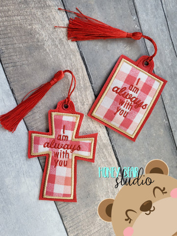 I am Always with you Memorial Applique Bookmark Ornament 4x4 DIGITAL DOWNLOAD embroidery file ITH In the Hoop 1122