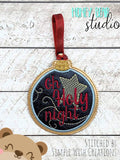 Oh Holy Night CIRCLE Applique Ornament 4x4 DIGITAL DOWNLOAD embroidery file ITH In the Hoop Nov 2019