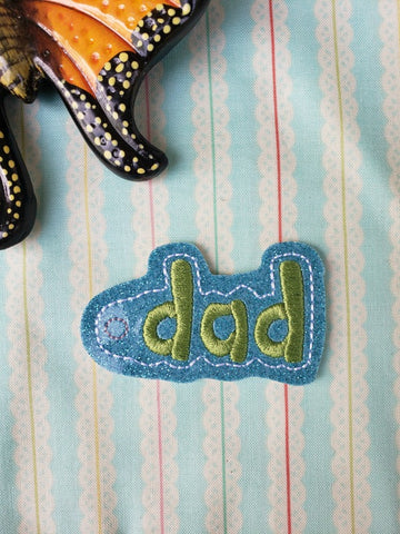 DAD snap tab, or eyelet fob for 4x4  DIGITAL DOWNLOAD 1 embroidery file ITH In the Hoop Apr 11 2019