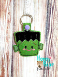 Pumpkin Party FRANKIE Monster Halloween snap tab or eyelet for 4x4  DIGITAL DOWNLOAD embroidery file ITH In the Hoop