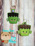 Pumpkin Party FRANKIE Monster Halloween snap tab or eyelet for 4x4  DIGITAL DOWNLOAD embroidery file ITH In the Hoop
