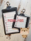 Notebook Paper Snap Pocket Gift Card Holder 5x7 Plus Little Keeper 4x4 ONLY Snap Tab, SET DIGITAL DOWNLOAD embroidery file ITH In the Hoop Aug 2019