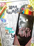 SKRIBBLE 12/24 Colored Pencil Snap Pouch for Vinyl 6x10 DIGITAL DOWNLOAD embroidery file ITH In the Hoop