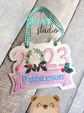 2023 Christmas Wreath Banner Applique Ornament 4x4  5x7 DIGITAL DOWNLOAD embroidery file ITH In the Hoop 1223 02