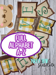 Crookshanks Font A-Z Applique Banner 4x4, 5x7 DIGITAL DOWNLOAD embroidery file ITH In the Hoop 0824