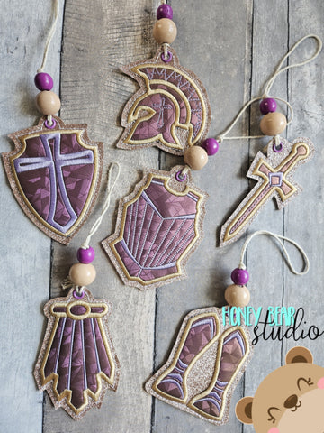 BIG VALUE  Ephesians Full Armor of God Christmas Applique Ornament Set  4x4 DIGITAL DOWNLOAD embroidery file ITH In the Hoop 0923 03