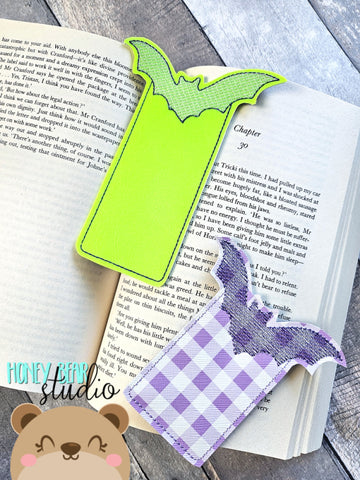 Simple Bat Silhouette Bookmark for 4x4, 5x7 DIGITAL DOWNLOAD embroidery file ITH In the Hoop 0823 02