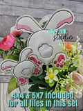 Bunny Bottom Carrot Patch Bouquet Arrangement on a STICK plant stakes stick signs applique 4x4 and 5x7 DIGITAL DOWNLOAD embroidery file ITH In the Hoop 0324 01