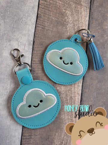 Cloudy Sky Kawaii Weather  Snap Tab, Eyelet Fob 4x4 SET DIGITAL DOWNLOAD embroidery file ITH In the Hoop 0523 02