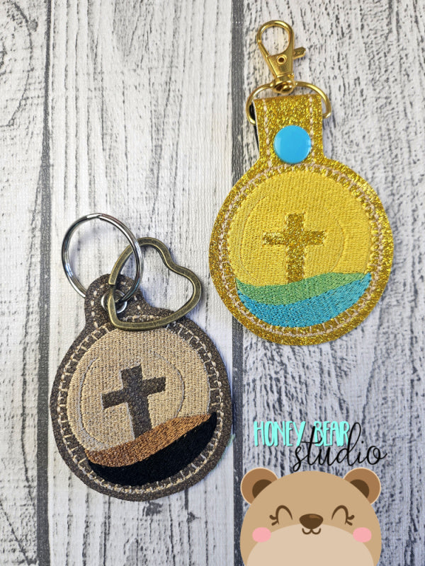 Sunrise Cross JOY Psalm 30:5 Fob snap tab, or eyelet key fob set