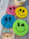 Groovy Smile Emotional Roller-COASTER Feltster Coaster Giant Feltie Set 4x4 DIGITAL DOWNLOAD embroidery file ITH In the Hoop 0423 04