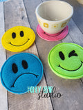 Groovy Smile Emotional Roller-COASTER Feltster Coaster Giant Feltie Set 4x4 DIGITAL DOWNLOAD embroidery file ITH In the Hoop 0423 04