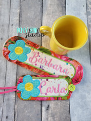 Groovy Flower Applique Mug WRAP 5x7, 6x10 SET DIGITAL DOWNLOAD embroidery file ITH In the Hoop 0423 04