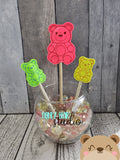 Gummy Bear kawaii pencil topper AND straw slide PLANT STAKE for 4x4  DIGITAL DOWNLOAD embroidery file ITH In the Hoop 0224 02