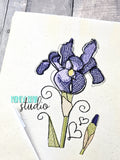 Birth Month Flower Sketch Doodle Embroidery Design February Iris 4x4 and 5x7 SET DIGITAL DOWNLOAD embroidery file ITH In the Hoop 0224 03