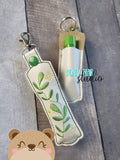 Elegant Floral Leafy Back Pocket Lip Balm Holder 4x4 and 5x7 DIGITAL DOWNLOAD embroidery file ITH In the Hoop 0523 01