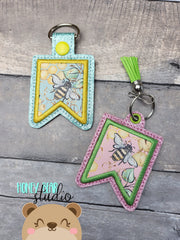 Basic Shapes Pointed Flag Banner Applique Snap Tab, Eyelet Fob 4x4 SET DIGITAL DOWNLOAD embroidery file ITH In the Hoop 0523 04