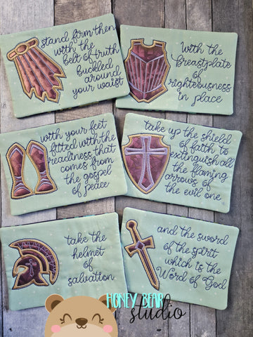 Full Armor of God Ephesians Applique MUG RUG Set 5x7 DIGITAL DOWNLOAD embroidery file ITH In the Hoop 1023 02