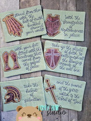 Full Armor of God Ephesians Applique MUG RUG Set 5x7 DIGITAL DOWNLOAD embroidery file ITH In the Hoop 1023 02