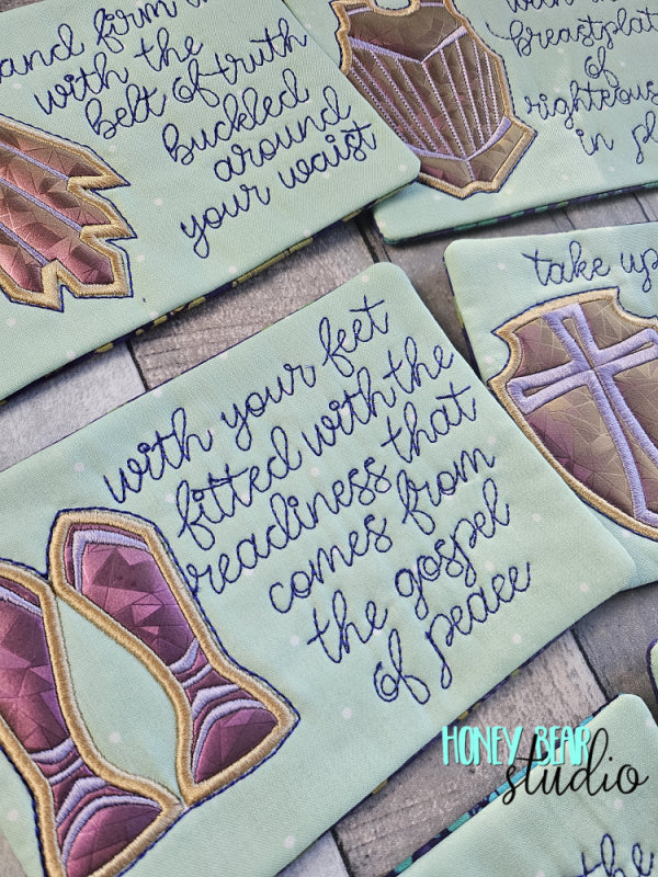 Full Armor of God Ephesians Bible Applique MUG RUG 5x7 In the Hoop ...