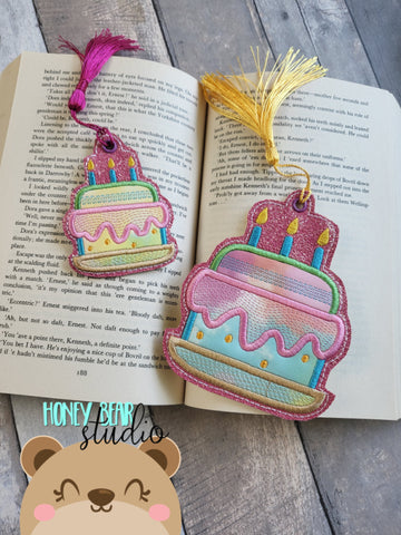 Kawaii Birthday Layer Cake Bookmark for 4x4, 5x7 DIGITAL DOWNLOAD embroidery file ITH In the Hoop 0723 03