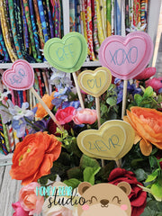 Candy Valentine Conversation Hearts includes PLANT STICK SIZE pencil topper AND straw slide for 4x4  DIGITAL DOWNLOAD embroidery file ITH In the Hoop 0224 01