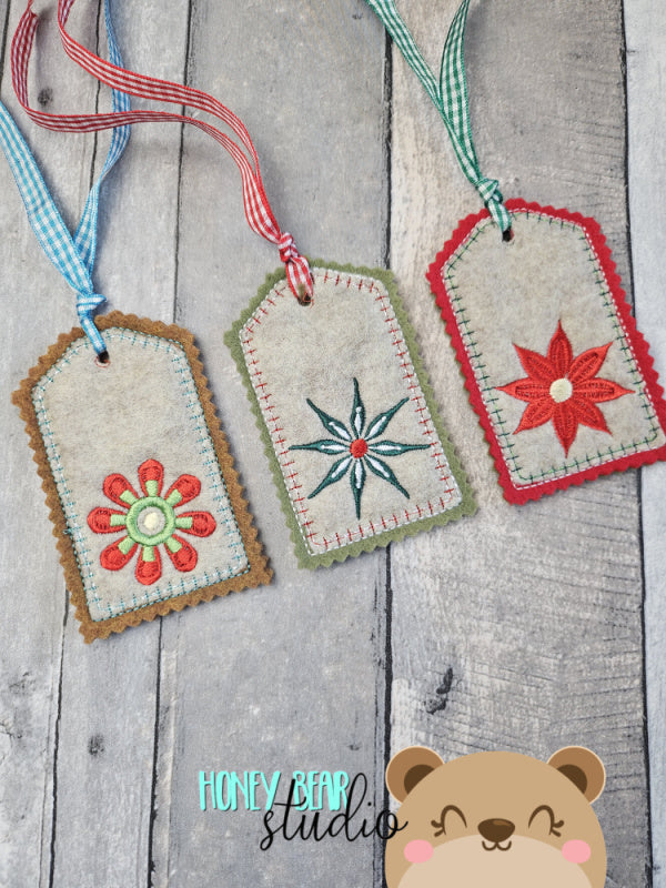 Folk Art Gift Tag Gift Christmas set 4x4 DIGITAL DOWNLOAD