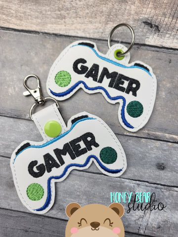 Gamer Controller Game Video Snap Tab, Eyelet Fob 4x4 SET DIGITAL DOWNLOAD embroidery file ITH In the Hoop 0523 04
