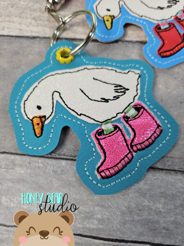 Silly Goose in Boots Fob snap tab, or eyelet key fob set 4x4 DIGITAL D ...