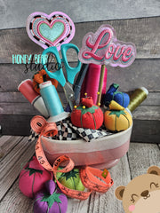 Wild Heart and Retro LOVE word plant stakes stick sign for 4x4 DIGITAL DOWNLOAD embroidery file ITH In the Hoop 0124 02