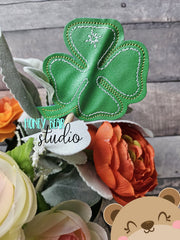 Lucky Clover 4 Leaf PLANT STICK SIZE ONLY 4x4  DIGITAL DOWNLOAD embroidery file ITH In the Hoop 0324 01