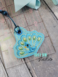 Peacock feltie SET, feltie, charm or zipper pull eyelet for 4x4, 5x7  DIGITAL DOWNLOAD embroidery file ITH In the Hoop 0224 03