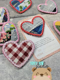 Pocket Hug HEART patch File for 4x4, 5x7 DIGITAL DOWNLOAD embroidery file ITH In the Hoop 1225 01