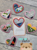 Pocket Hug HEART patch File for 4x4, 5x7 DIGITAL DOWNLOAD embroidery file ITH In the Hoop 1225 01
