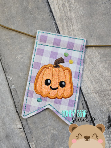 AddiePoo Pumpkin Flag Banner Piece 4x4 DIGITAL DOWNLOAD embroidery file ITH In the Hoop 0823 03