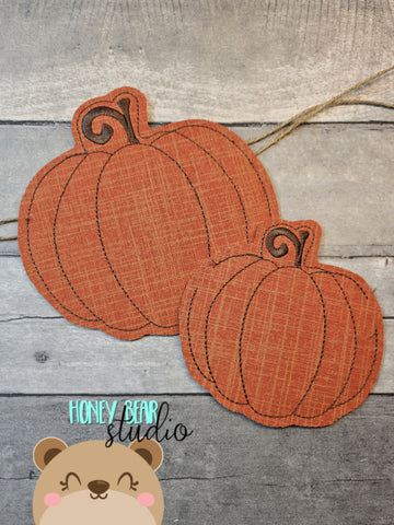 Simple Pumpkin Banner Piece 4x4 & 5x7  DIGITAL DOWNLOAD embroidery file ITH In the Hoop 1025 02