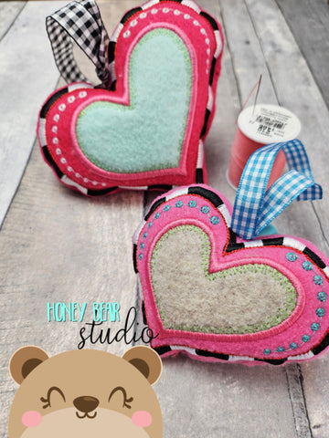 Wild Heart Applique Sachet Softie Plush Stuffies File for 4x4, 5x7 Plush DIGITAL DOWNLOAD embroidery file ITH In the Hoop 012401