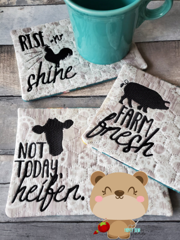 Farm Life MUG RUG Set 5x7 Cows Animals Heifer Country – Honey Bear Studio
