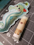 Seahorse SHAPED Lip Balm Holder 4x4 and 5x7 DIGITAL DOWNLOAD embroidery file ITH In the Hoop July 2019