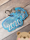 New Year 2020 Popping Bottle Snap Tab, Eyelet SET DIGITAL DOWNLOAD embroidery file ITH In the Hoop Dec 2019
