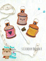 Spool of Thread snap tab, extended snap tab, or eyelet sewing notion for 4x4  DIGITAL DOWNLOAD embroidery file ITH In the Hoop Jan 5 2019
