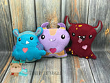 Little Monster Stuffies for 5x7, 6x10, 7x12 Plush DIGITAL DOWNLOAD embroidery file ITH In the Hoop Feb 5, 2019