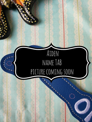 Aiden snap tab, or eyelet fob for 4x4  DIGITAL DOWNLOAD embroidery file ITH In the Hoop June 11 2019