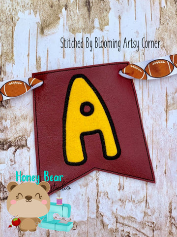 Applique Alphabet Letter A Party Pumpkin Banner Piece for 4x4, 5x7, DIGITAL DOWNLOAD embroidery file ITH In the Hoop