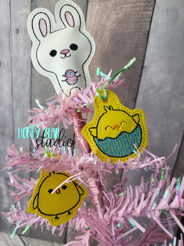 Easter Kawaii Bunny Mini Ornament Set 4x4 DIGITAL DOWNLOAD embroidery file ITH In the Hoop 0323 01